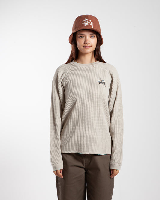 Stüssy Raglan Thermal Basic Stock Bone