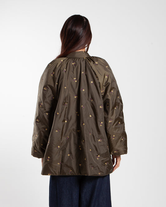 Rhodolirion Padded Coat Floral Olive