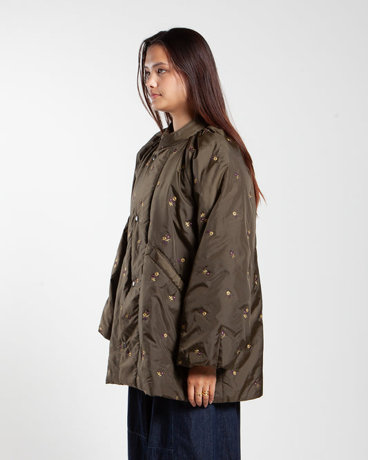 Rhodolirion Padded Coat Floral Olive