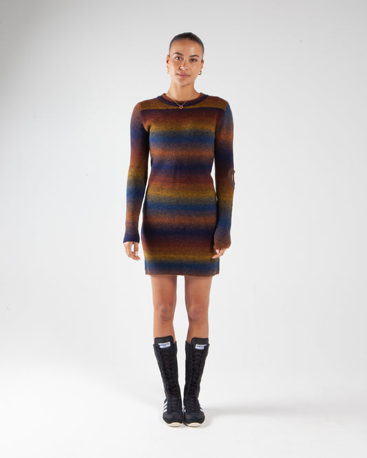 Aries Arise Boucle Sapce Dye Holey Knit Dress Multi