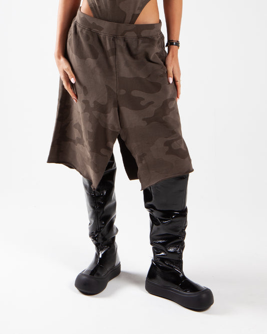 Aries Arise Deconstructed Aged Camo Sweatskirt Dark Olive