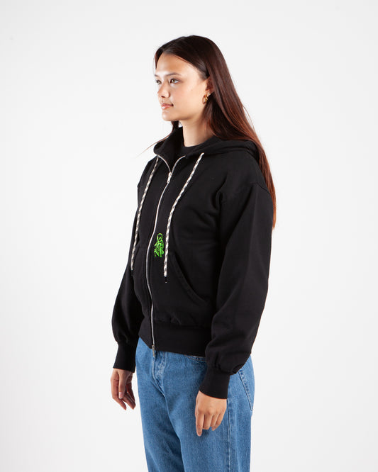 Aries Arise Mini Alien Zip Through Hoodie Black