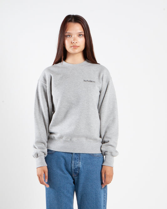 Aries Arise Mini Problemo Crew Neck Sweat Grey Marl