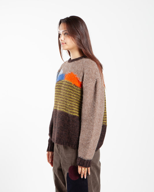 Brain Dead Boxy Knit Sweater Brown