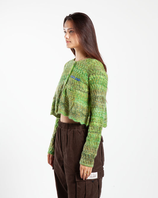 Brain Dead Isa Scalloped Cardigan Green Multi