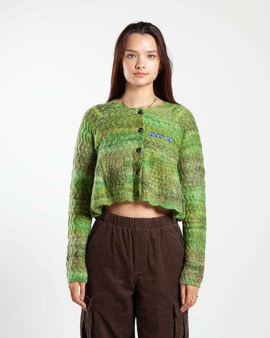 Brain Dead Isa Scalloped Cardigan Green Multi