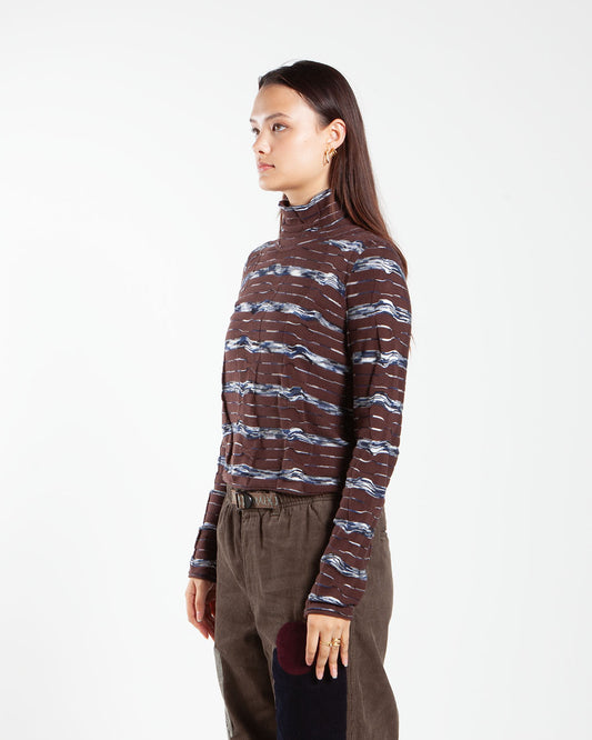 Brain Dead Space Dye Turtle Neck Navy Multi