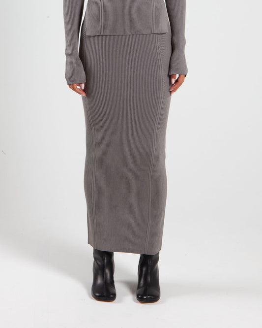 Calvin Klein Ribbed Knit Skirt Steeple Grey