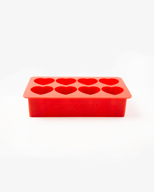 Carhartt WIP Heart Ice Cube Tray Silicone Scarlet