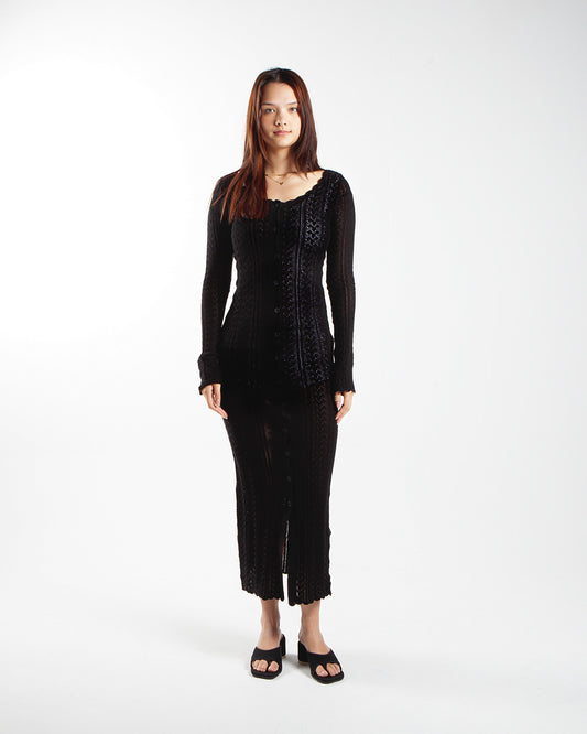 Holzweiler Kelp Crochet Dress Black