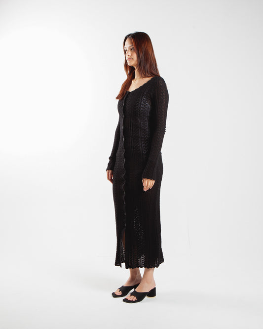 Holzweiler Kelp Crochet Dress Black