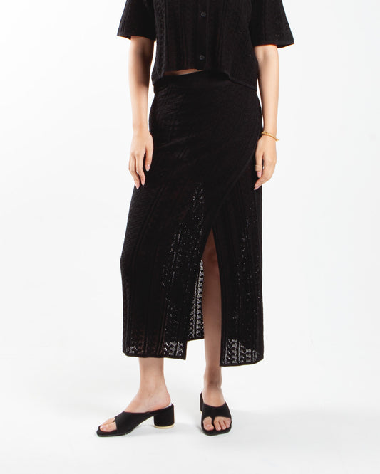 Holzweiler Kelp Crochet Skirt Black