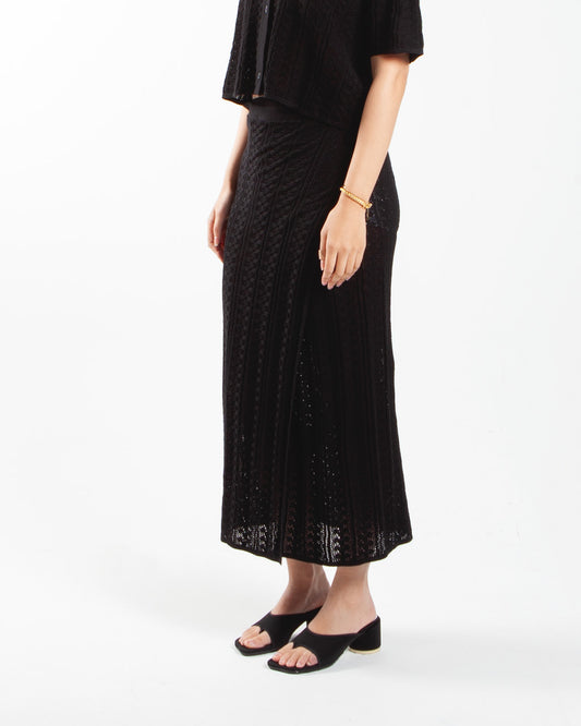 Holzweiler Kelp Crochet Skirt Black