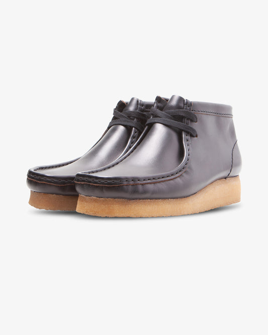 Clarks Originals Wallabee Boot Black Smooth Leather