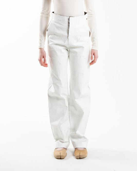 MM6 Maison Margiela Wax Paint Pants White