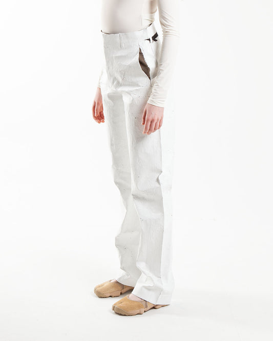 MM6 Maison Margiela Wax Paint Pants White