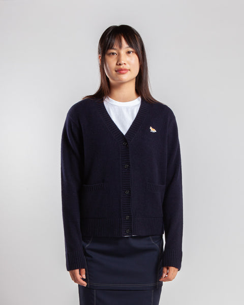 Maison Kitsuné Baby Fox Patch Boxy Cardigan Navy - Maha