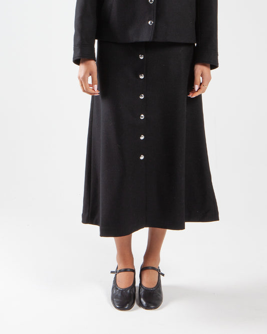 Maison Kitsune Snaps Midi Skirt Black