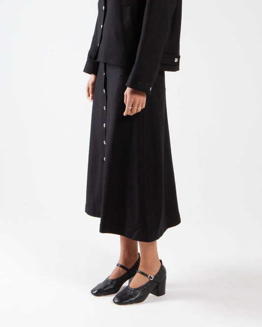 Maison Kitsune Snaps Midi Skirt Black