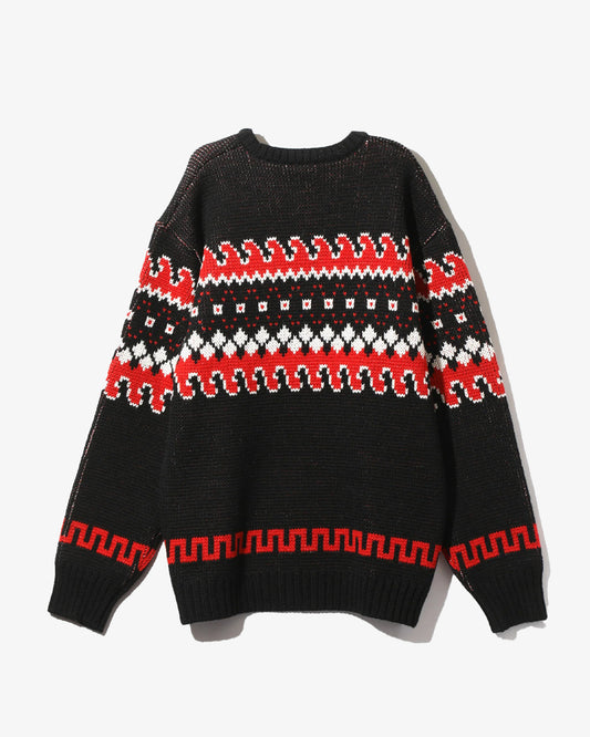 Needles Crew Neck Sweater Tirolian Black