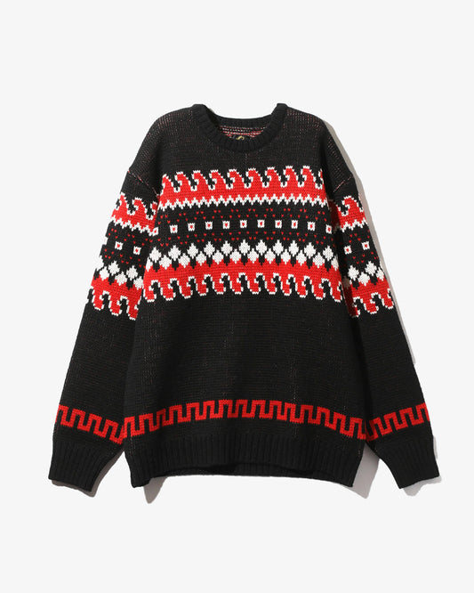 Needles Crew Neck Sweater Tirolian Black