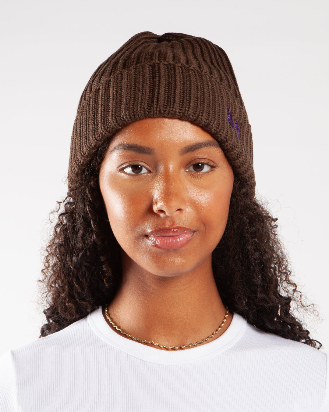 Needles Watch Cap Merino Wool Brown