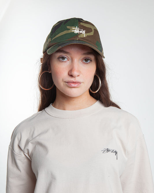 Stüssy Basic Washed Low Pro Cap Woodland Camo