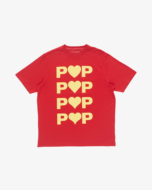 Pop Trading Company Hearts T-Shirt Haute Red