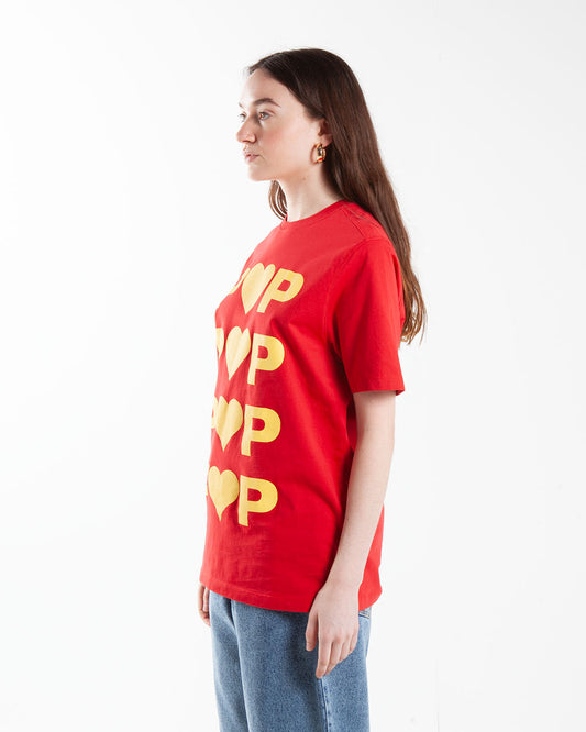 Pop Trading Company Hearts T-Shirt Haute Red