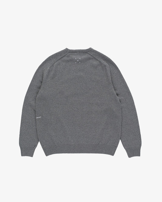 Pop Trading Company Knitted Arch Crewneck Grey Heather