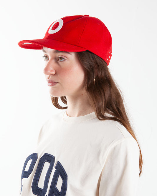 Pop Trading Company O Sixpanel Hat Haute Red/White