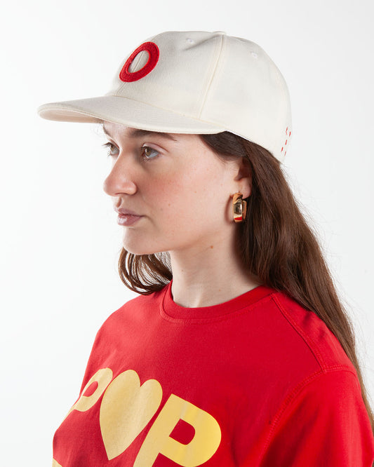 Pop Trading Company O Sixpanel Hat White/Haute Red