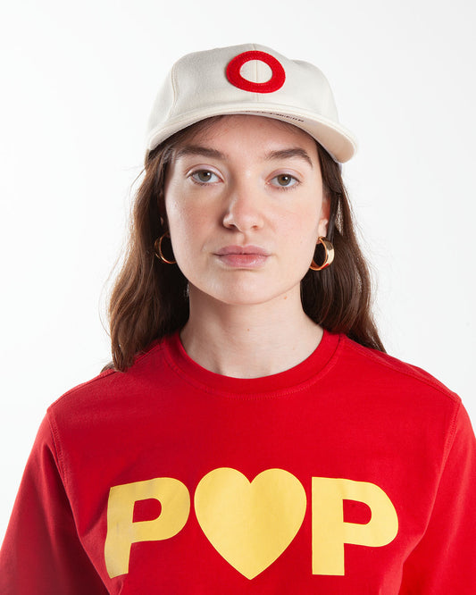 Pop Trading Company O Sixpanel Hat White/Haute Red