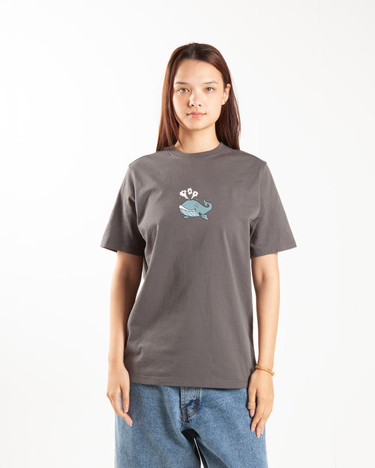 Pop Trading Company Whale T-Shirt Charcoal