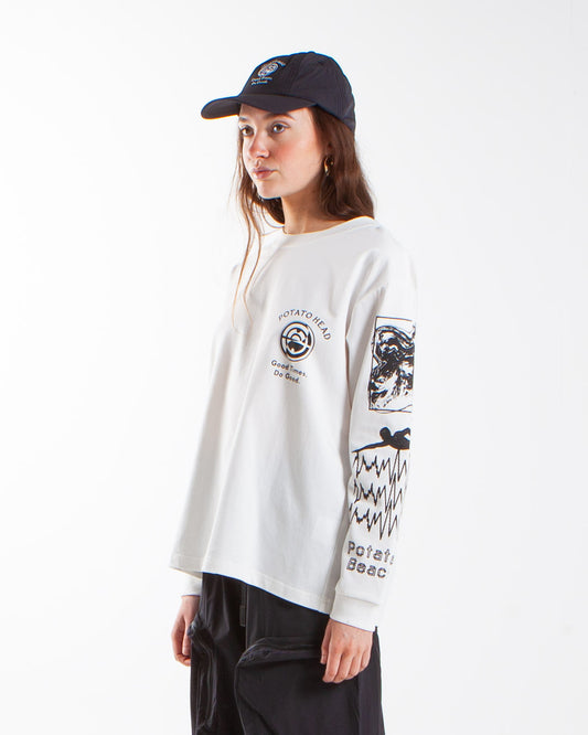 Potato Head PH Long Sleeve Printed T-Shirt White