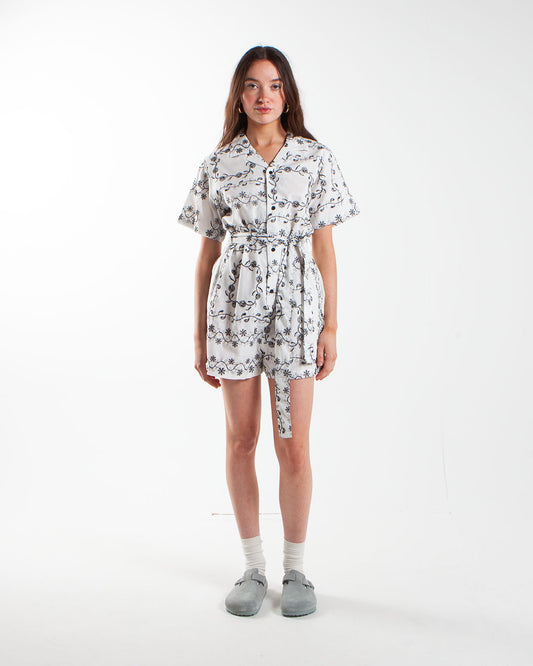 Potato Head Yin-Yang Paisley Women's Playsuit Off White Black