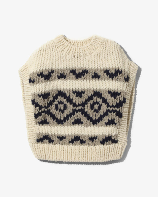 Rhodolirion Cowichan Knit Vest Ivory