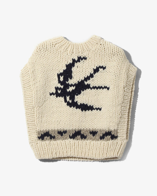 Rhodolirion Cowichan Knit Vest Ivory