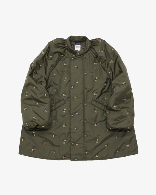 Rhodolirion Padded Coat Floral Olive