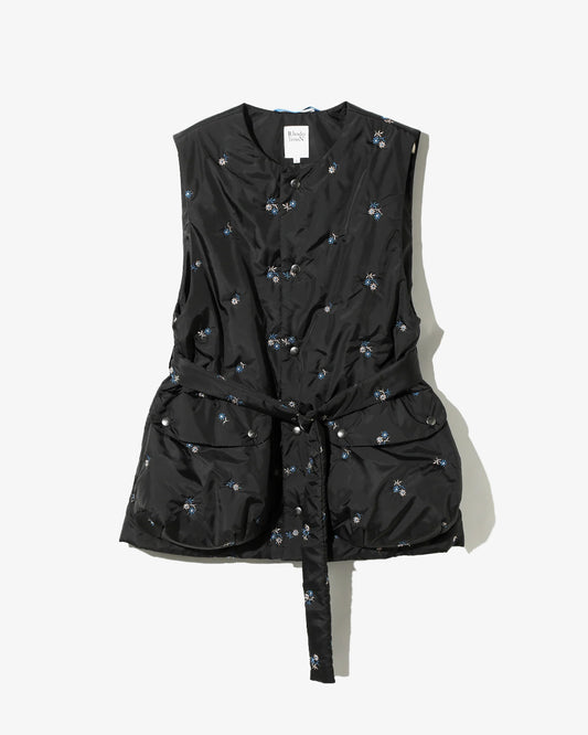 Rhodolirion Padded Vest Floral Black