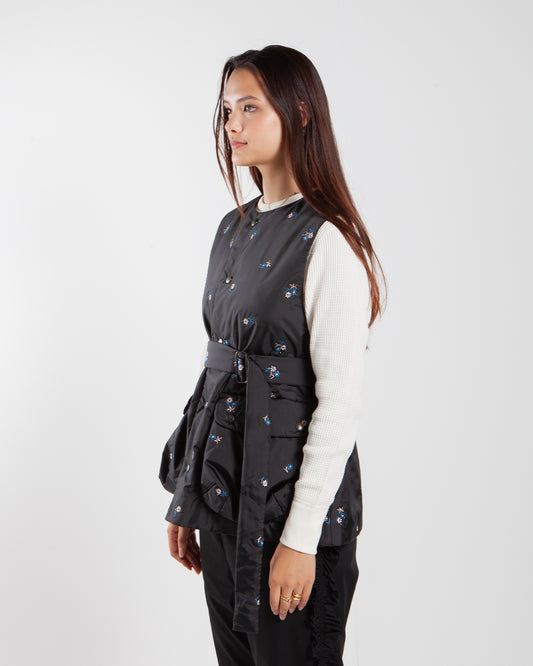 Rhodolirion Padded Vest Floral Black