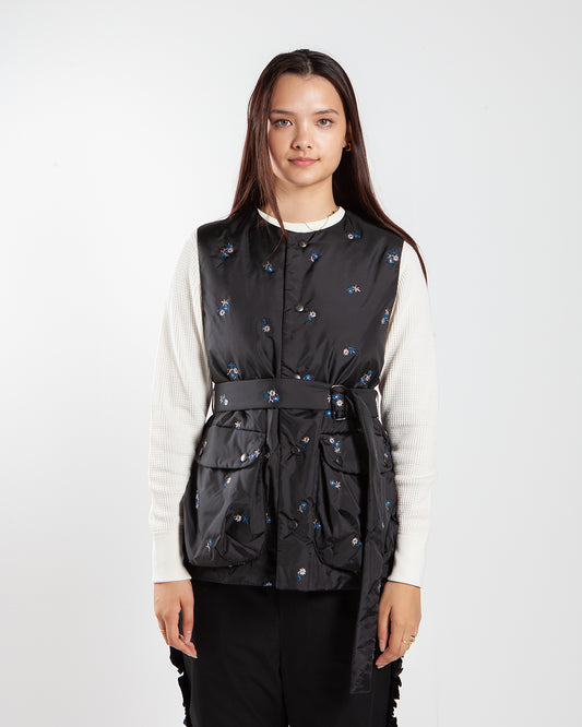 Rhodolirion Padded Vest Floral Black