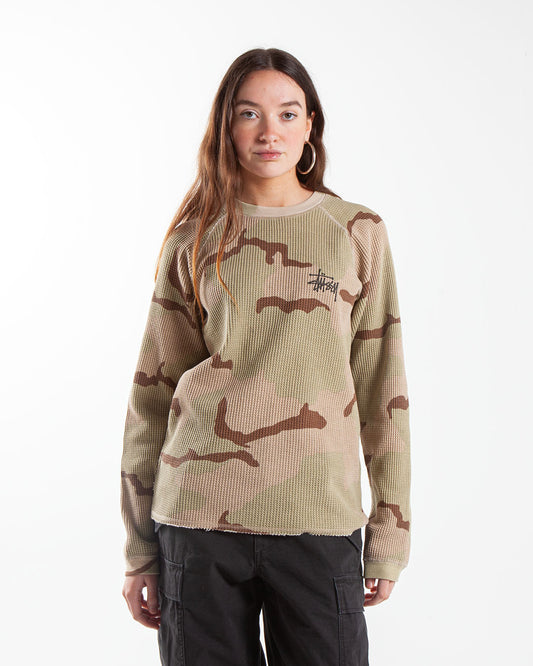 Stüssy Raglan Thermal Basick Stock Sand Camo