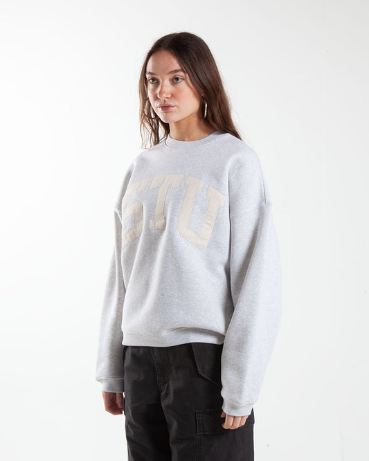 Stüssy Stu Applique Crew Ash Heather