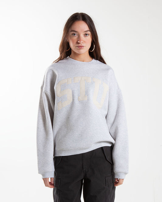 Stüssy Stu Applique Crew Ash Heather