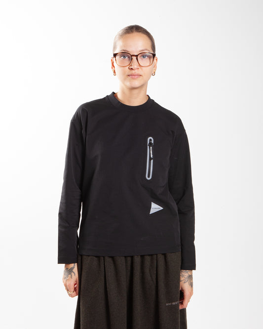 and wander Hybrid Warm Pocket LS Black