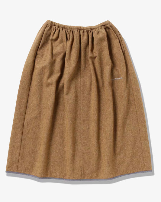 and wander REWOOL Tweed Skirt Khaki