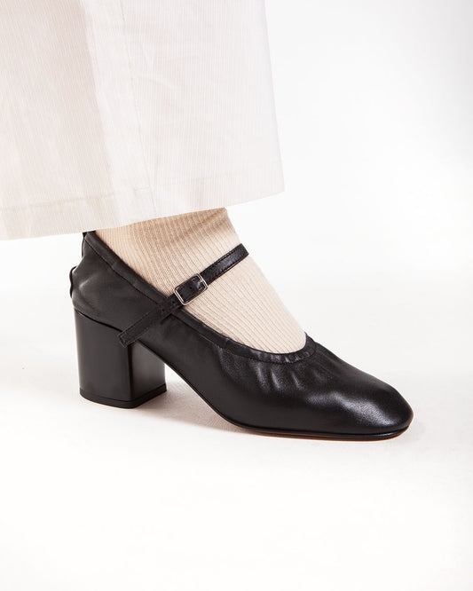 Maison Kitsune Leather Low-Heel Pump Black