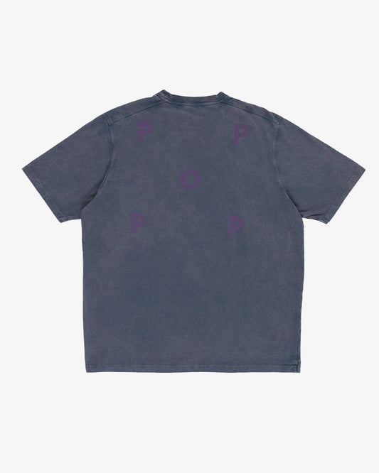 Pop Trading Company Logo T-Shirt Washed Navy